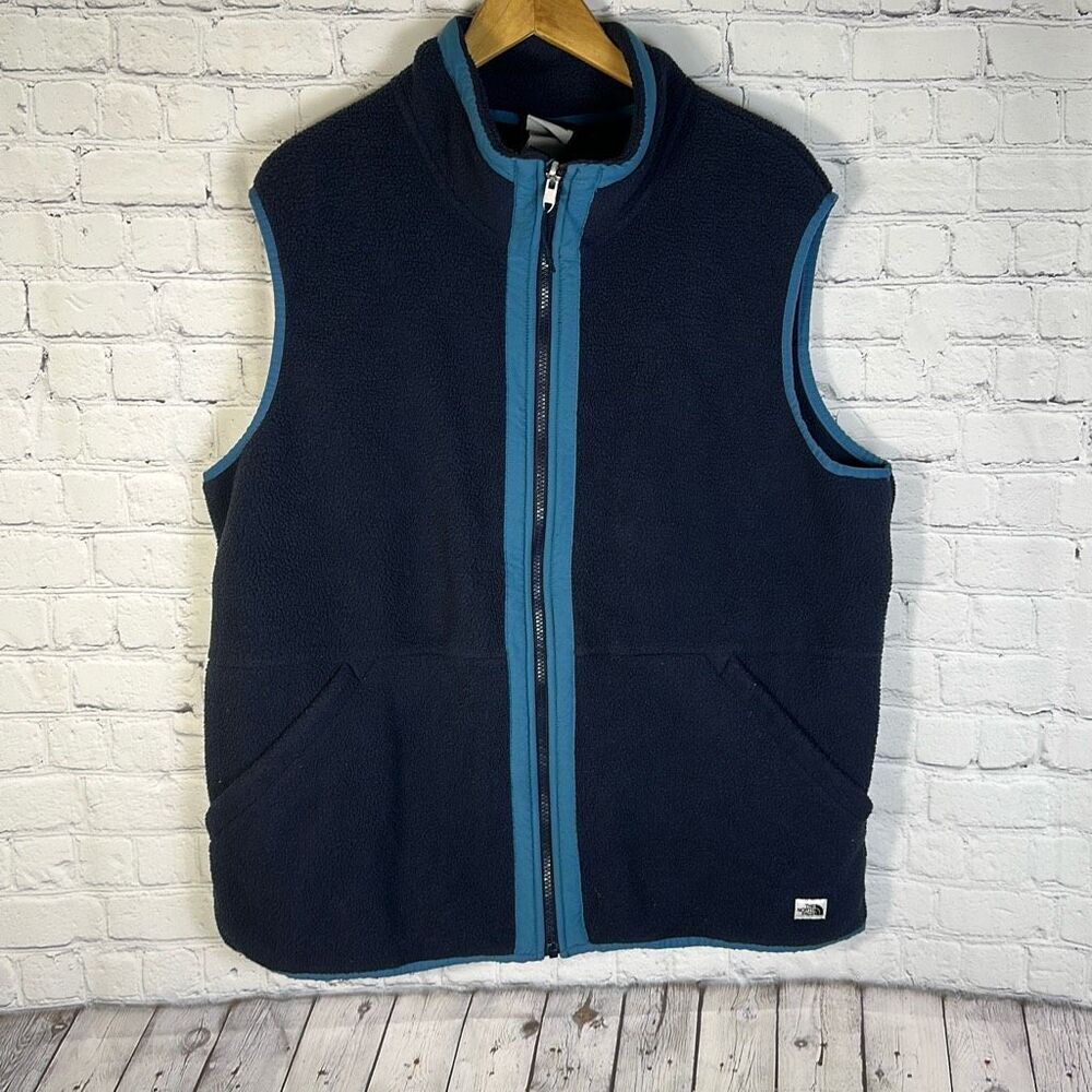 The North Face Men's Carbondale Blue Fleece Vest Size XL Full‎ Zip